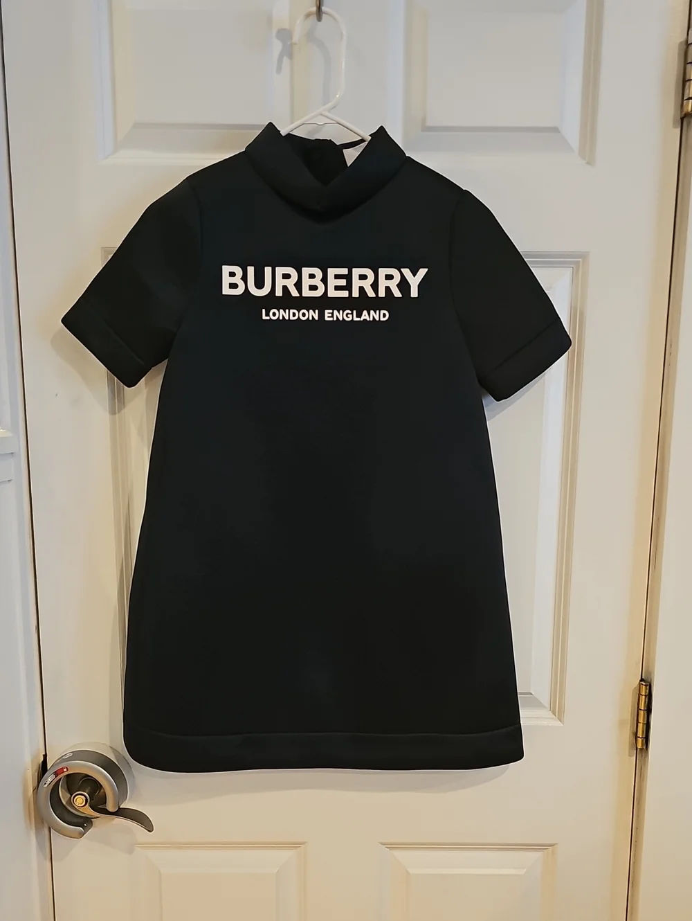 Burberry Black Short-Sleeve Logo Dress for Kids 12Y